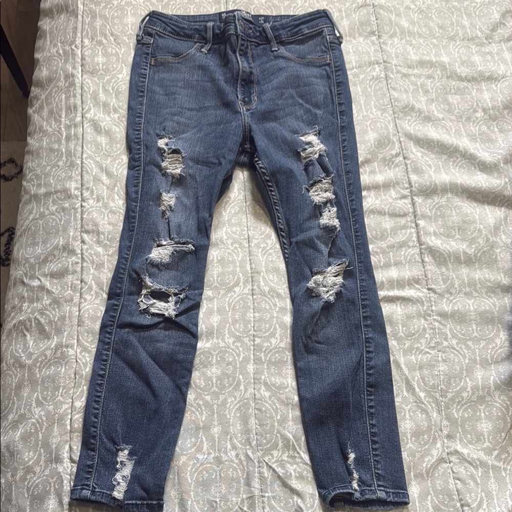 Hollister Blue Skinny Distressed Jeans
